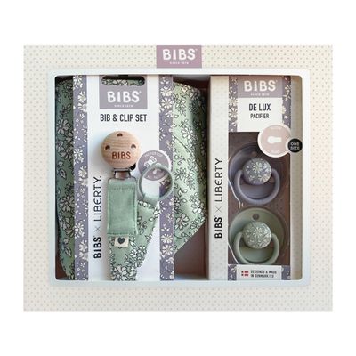 丹麥BIBS - BIBSxLiberty豪華三件禮盒組-Capel灰綠組