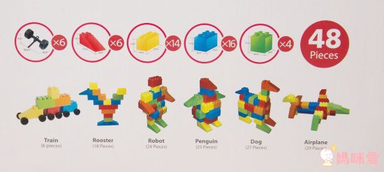 Massbricks 美斯積木 - 【進階豪華-人氣熱銷】美斯大型積木(附可拆卸專利輪子)-88pcs