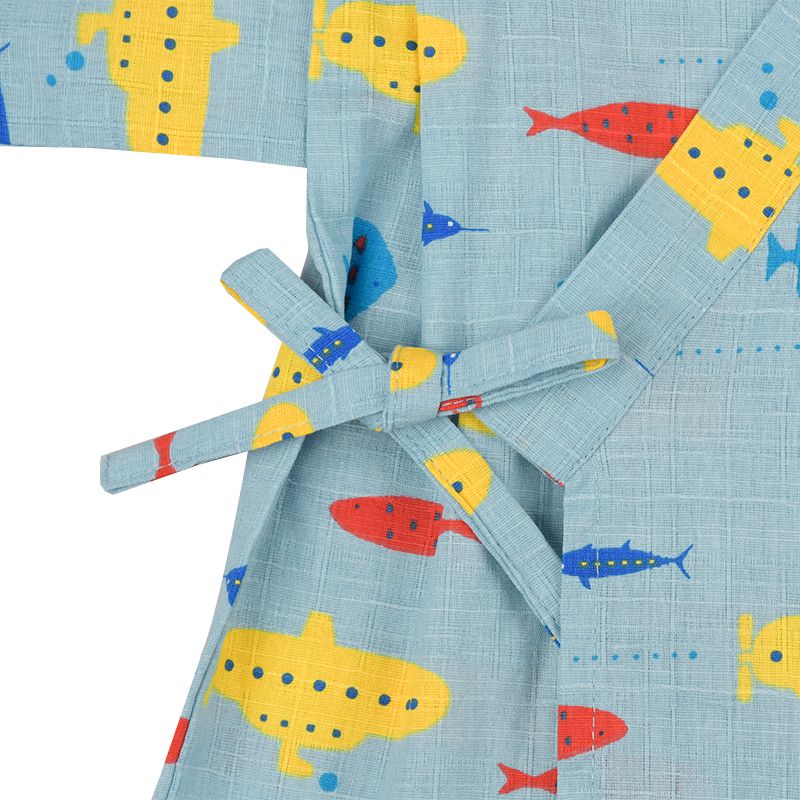 akachan honpo - 兩件式甚平-潛水艇-淺藍色