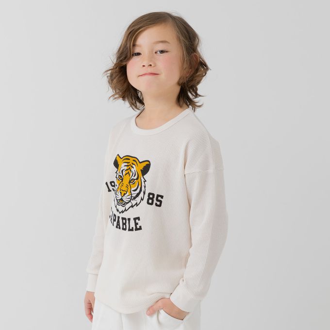 日本 Chil2 - 華夫格舒適薄長袖上衣-花生快遞-薄荷綠