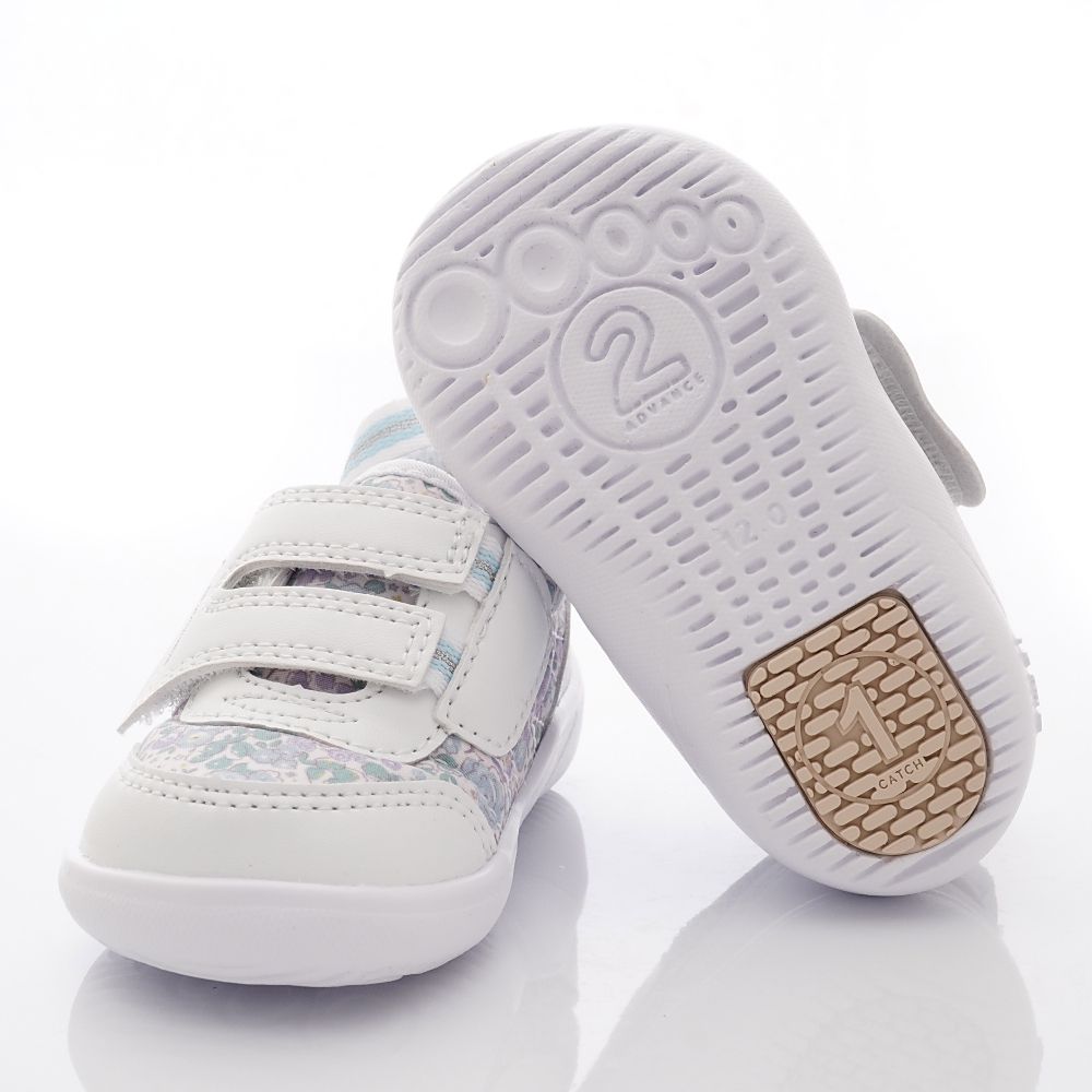 日本IFME - 機能學步鞋-Light碎花機能學步款(寶寶段)-白