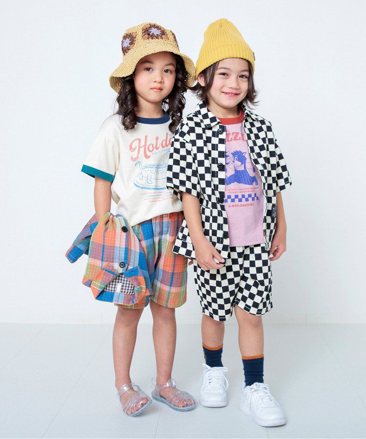 日本 BREEZE - 美式復古印花撞色邊短袖上衣-甜甜圈店-灰