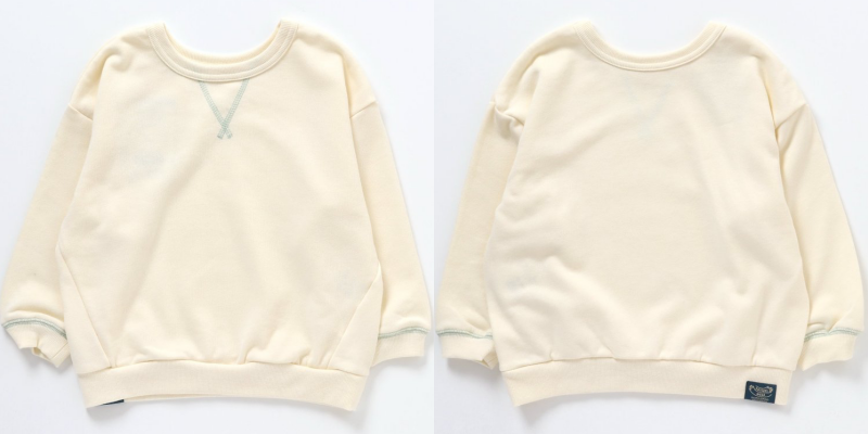 日本 BREEZE - 正反OK！圓領百搭長袖大學T-綠松石