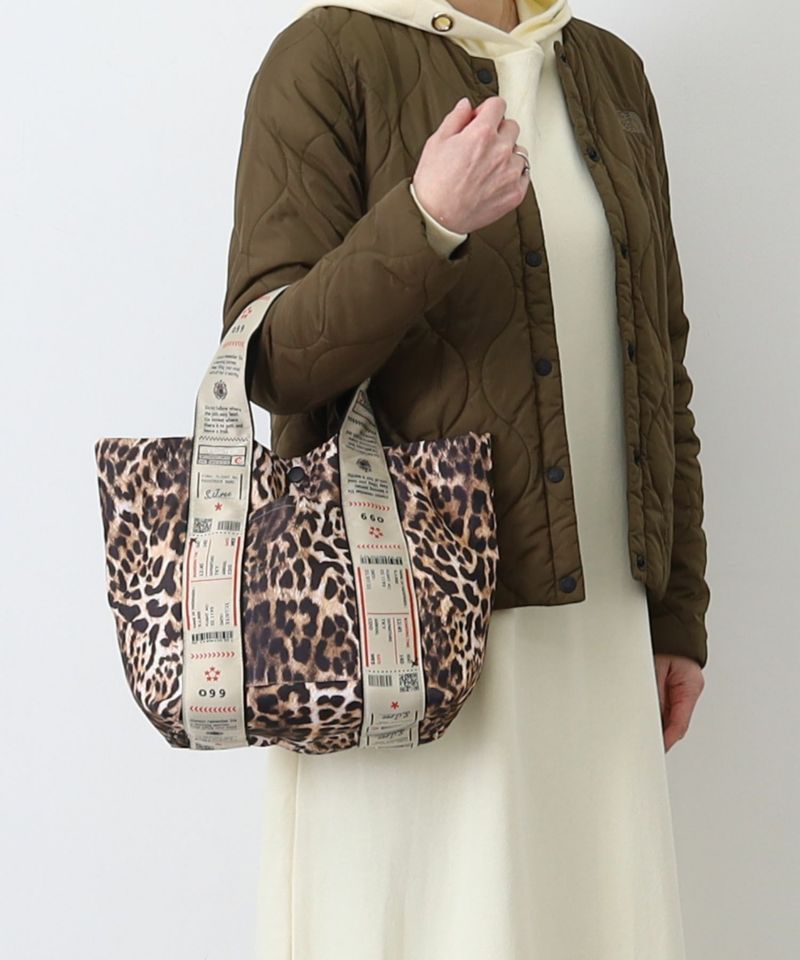 日本 COOCO - 尼龍印花粗帶手提包/托特包-黃 (W24*H26*D14cm)