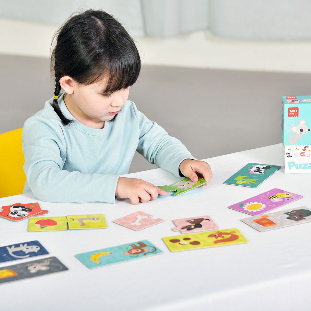 西班牙 APLI - 二分之一拼圖-動物食物