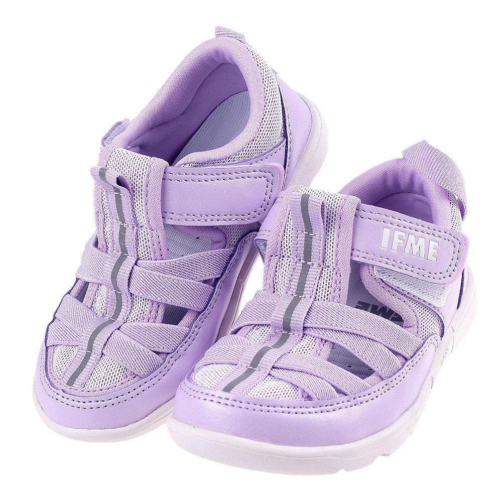 日本IFME - 極簡紫色中童機能水涼鞋-紫色