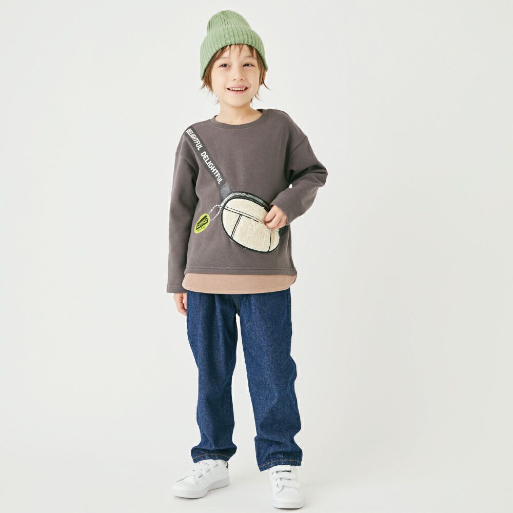 日本 evercloset - 絨毛小包裏起毛長袖上衣-象牙白