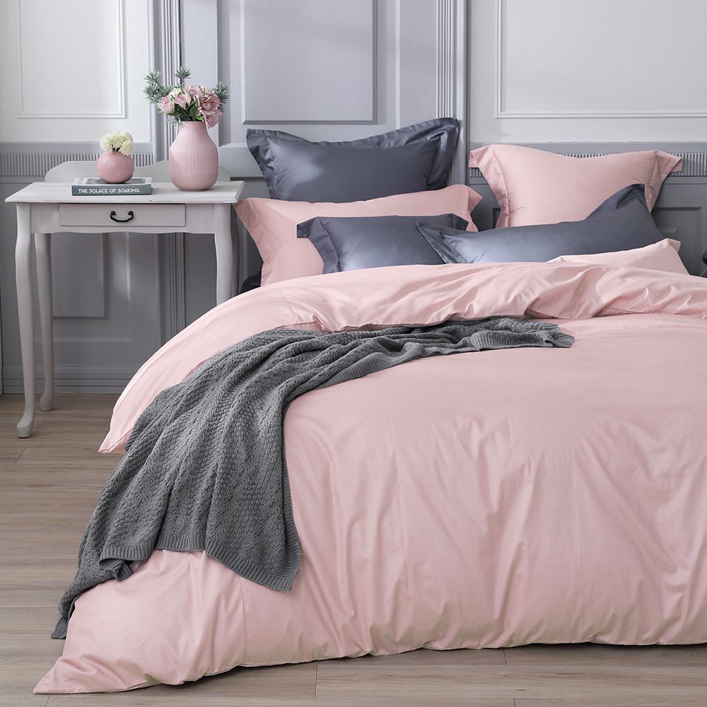 澳洲 Simple Living - 天絲福爾摩四件式被套床包組-台灣製-玫瑰粉