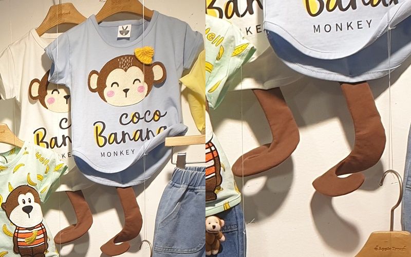 韓國 Coco rabbit - 立體帽子猴子尾巴T-象牙白