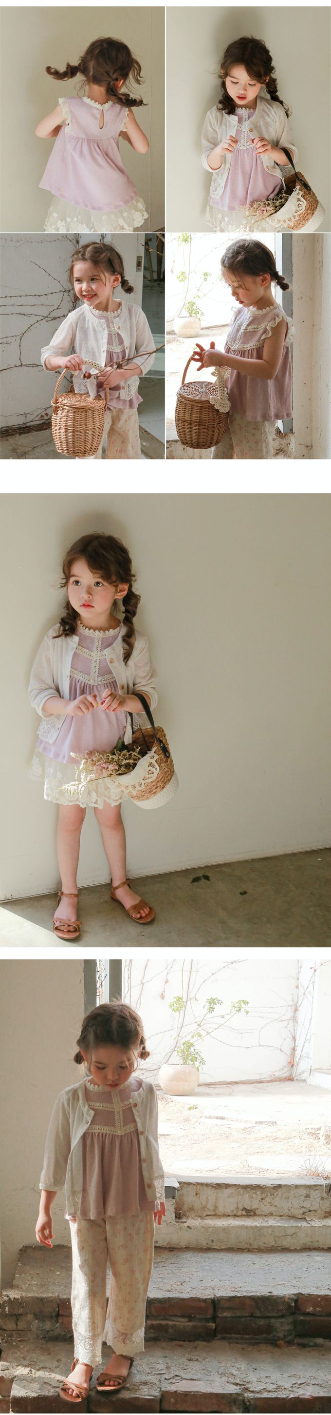 韓國 Puellaflo - 甜美網紗蕾絲邊袖背心-粉