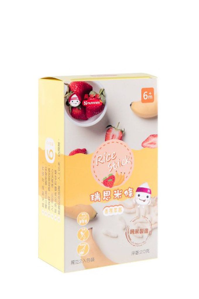 脆妮妮 nutrinini - 瑞思小米條-香蕉草莓(新包裝)-20g