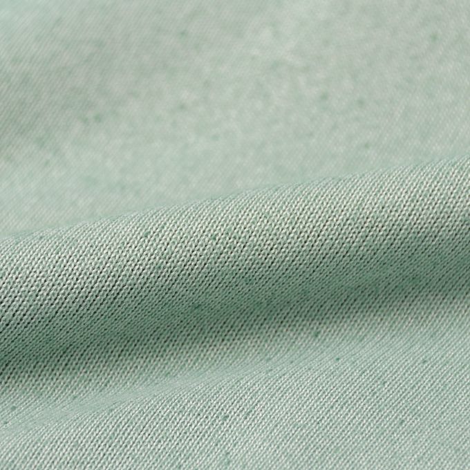 akachan honpo - 長袖亨利領休閒上衣-天鵝絨-綠色