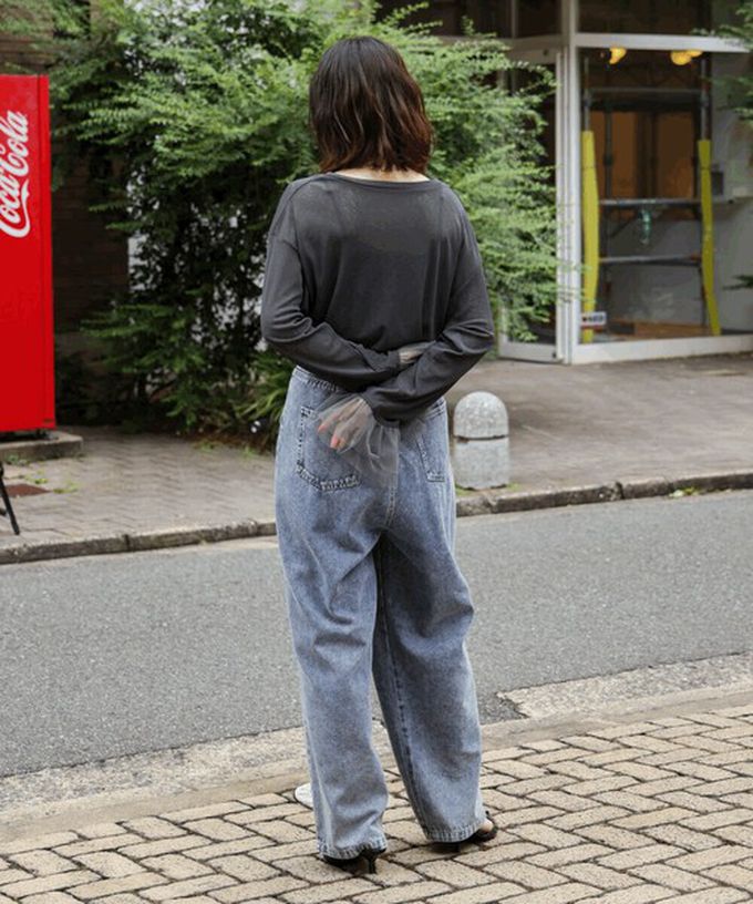 日本 Bab - 雙層薄紗拼接俏麗長袖上衣-象牙白