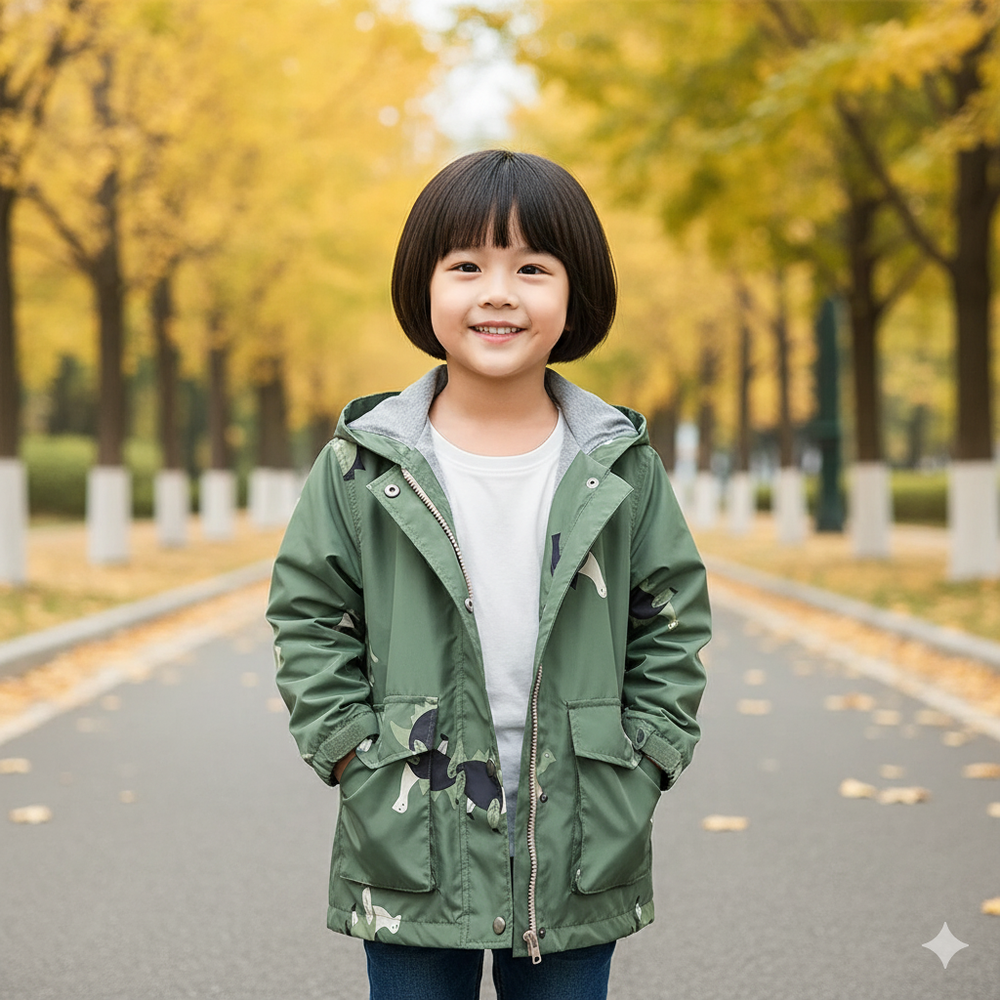 防風防雨中長款衝鋒外套-劍龍
