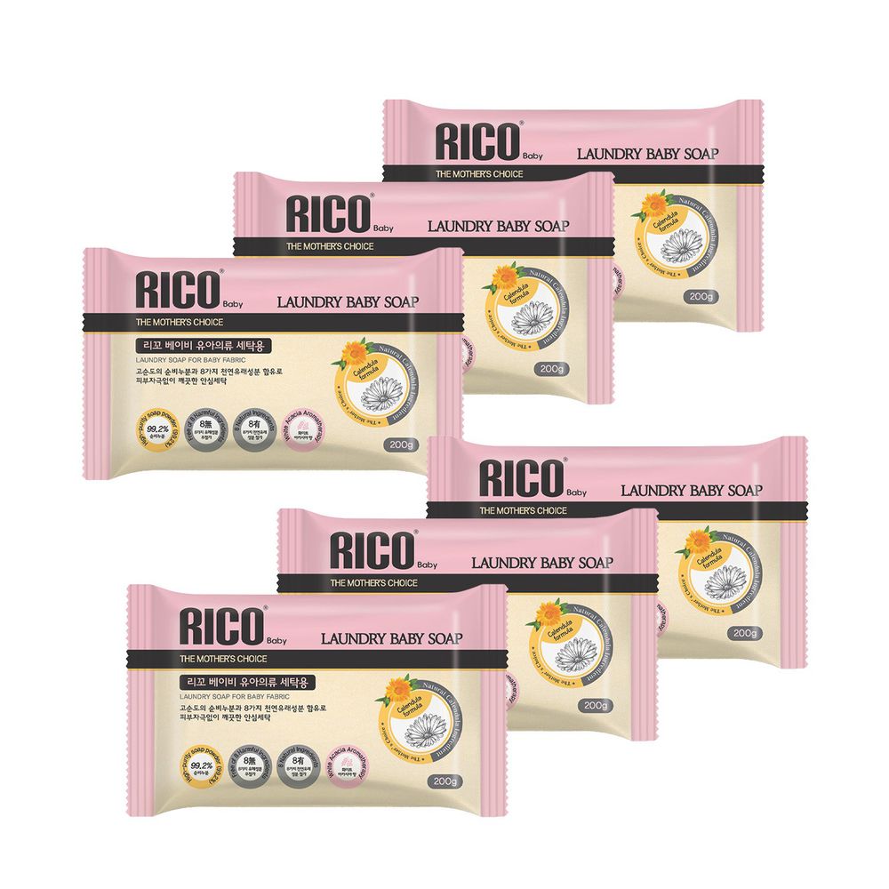 韓國RICO baby - 白洋槐花有機天然抗菌 洗衣皂-6個/箱