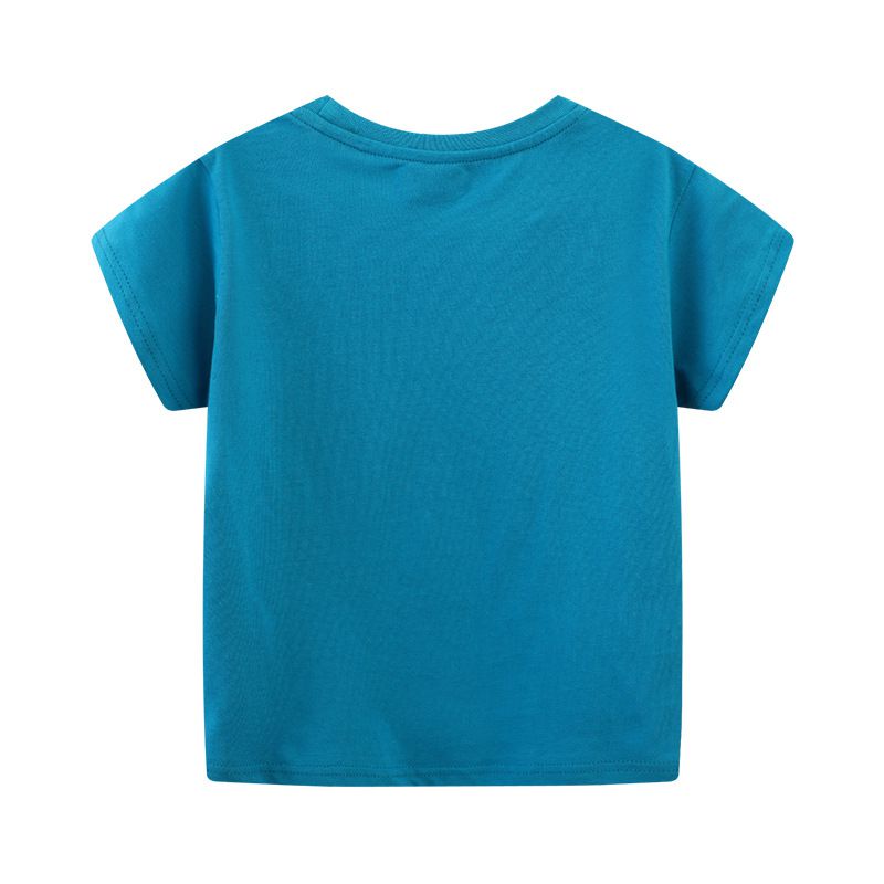 Jumping meters - 夜光圓領短袖上衣-MOOM-藍色