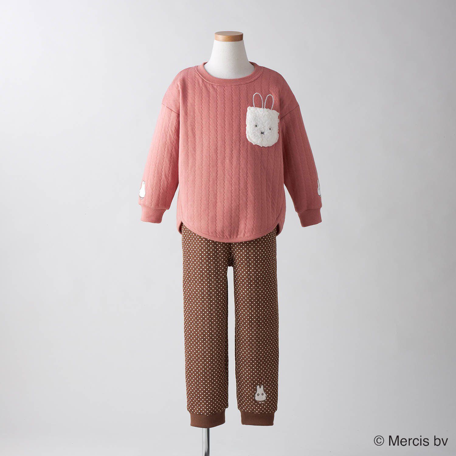 日本千趣會 - (兒童) Hotcott 米飛兔 純棉鋪棉家居服/睡衣-紫灰