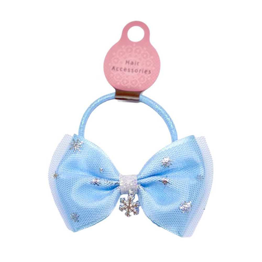 髮圈-蝴蝶結&雪花-白色