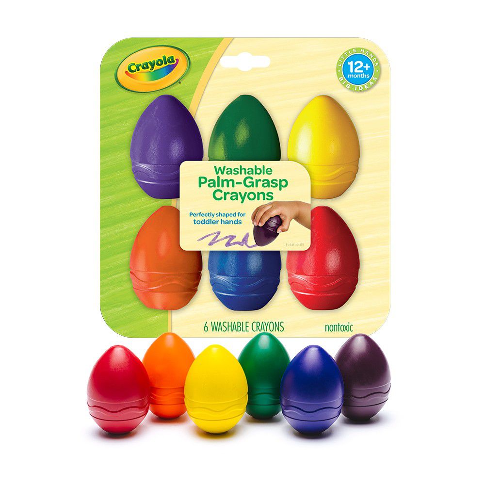Crayola繪兒樂 - 幼兒可水洗掌握蛋型蠟筆6色