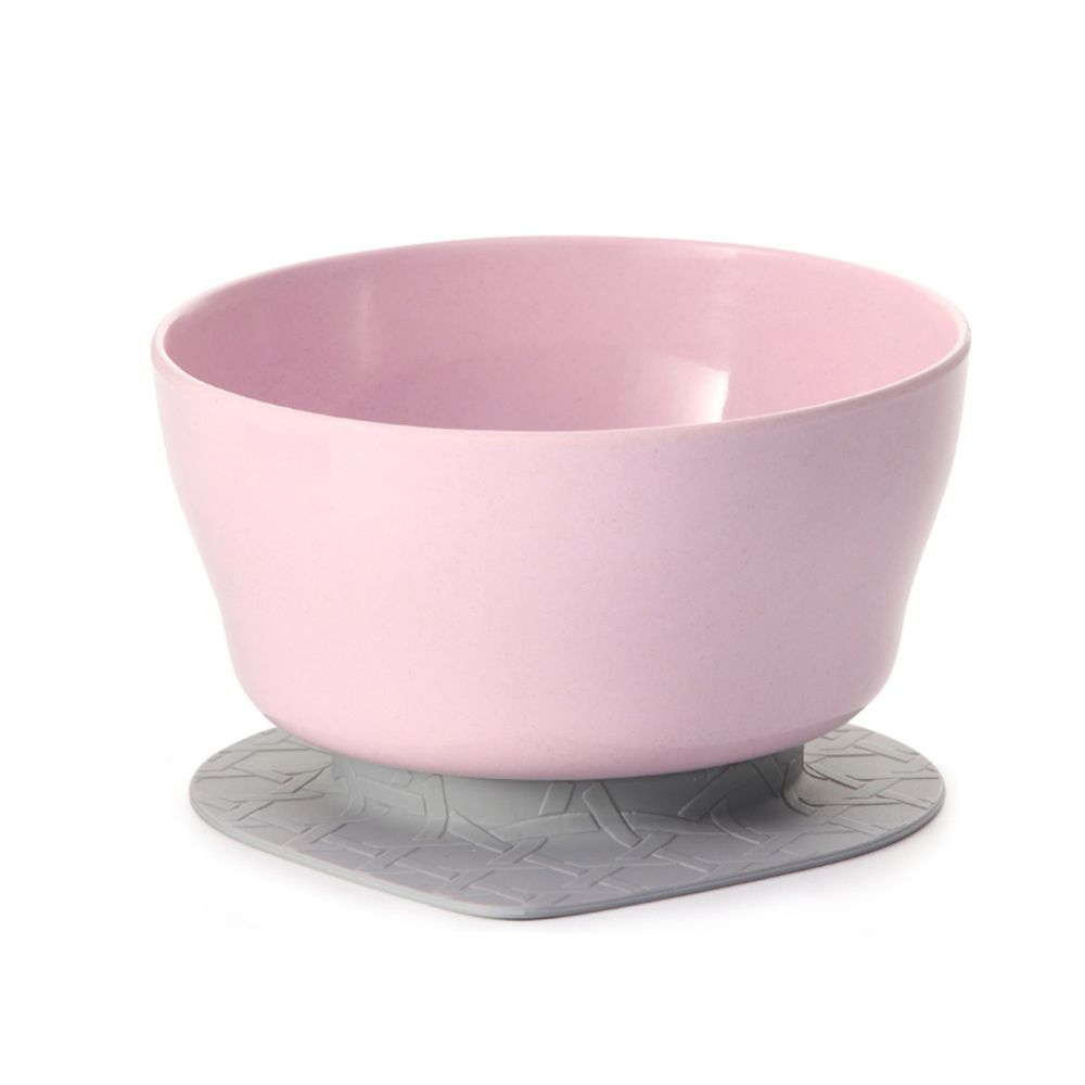 美國Miniware - 微兒天然寶貝用品系列-麥片碗組-草莓優格-竹纖維麥片碗-草莓優格*1 矽膠防滑吸盤*1