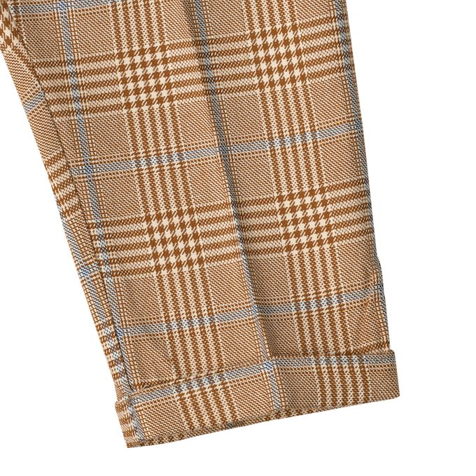 akachan honpo - 7分褲 葛倫格紋-咖啡色