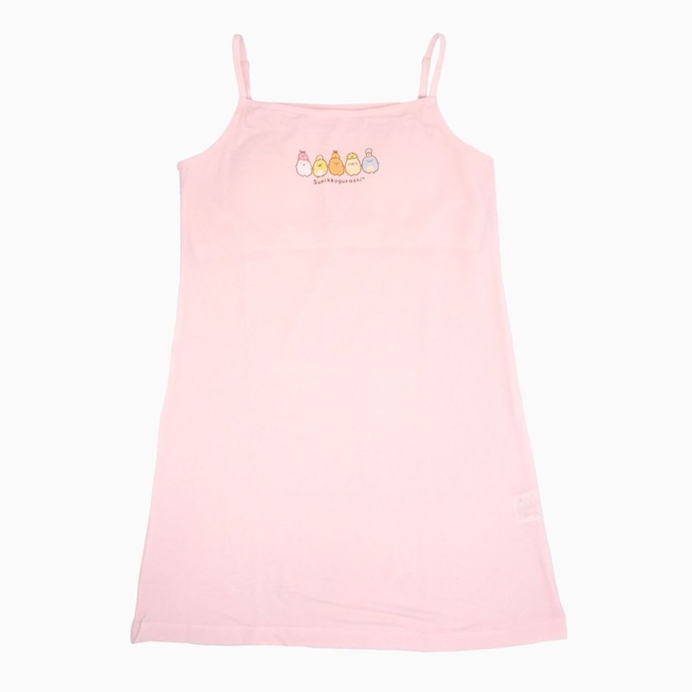 GIAT - 角落生物可調式細肩洋裝睡衣(襯墊設計)-粉色