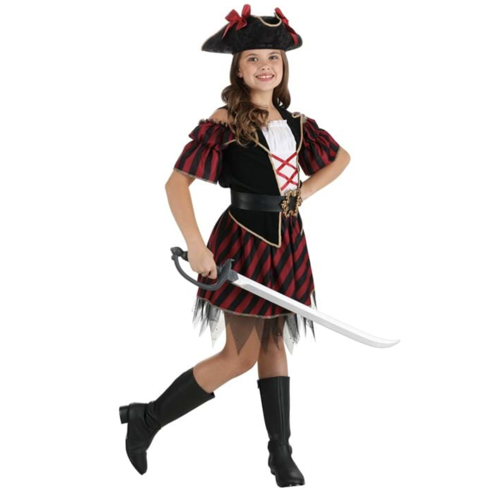 love, charlotte - 加勒比海海盜洋裝套裝組-洋裝+仿麂皮海盜帽