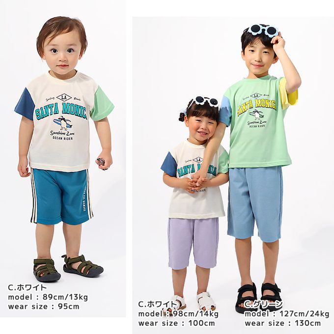 日本 ZOOLAND - 接觸冷感 透氣印花短袖上衣-衝浪企鵝-綠