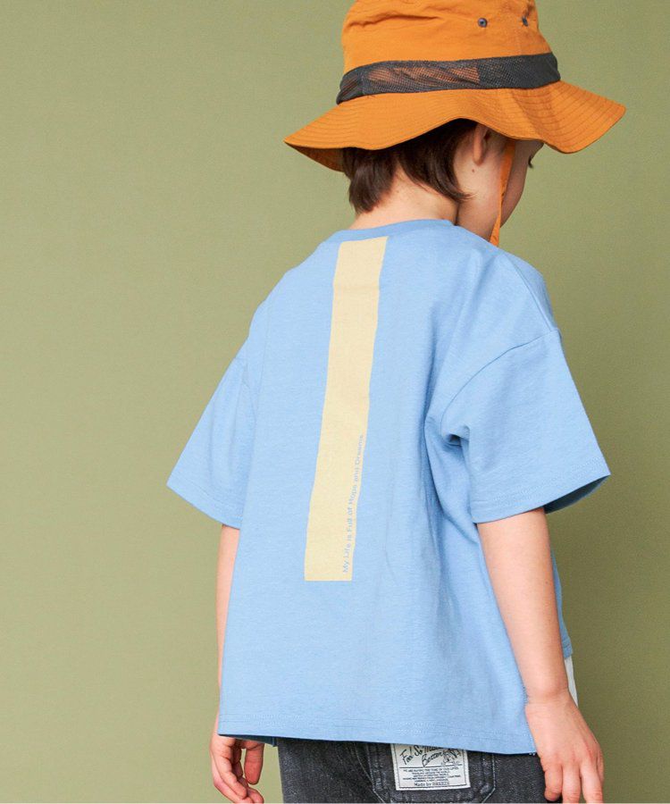 日本 BREEZE - 寬鬆版型背後設計短袖上衣-淺卡其