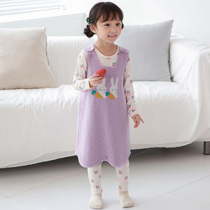 正韓 Cogibu - 極舒適無螢光劑 100% 有機棉幼兒/兒童鋪棉保暖防踢背心-兔寶貝