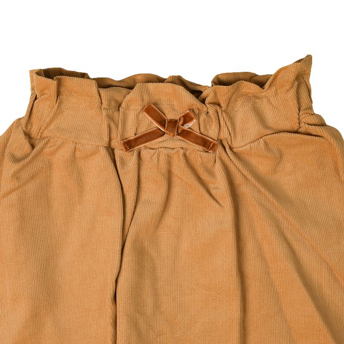 akachan honpo - 假兩件裙褲-超細燈芯絨-淺卡其色