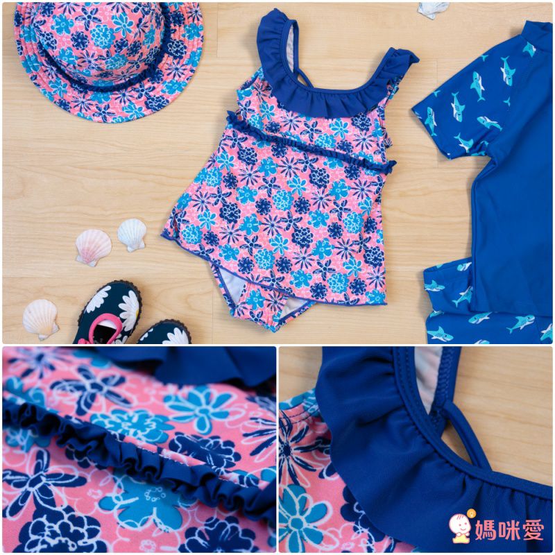 德國Playshoes - 抗UV防曬兒童連身泳裝-復古波點裙