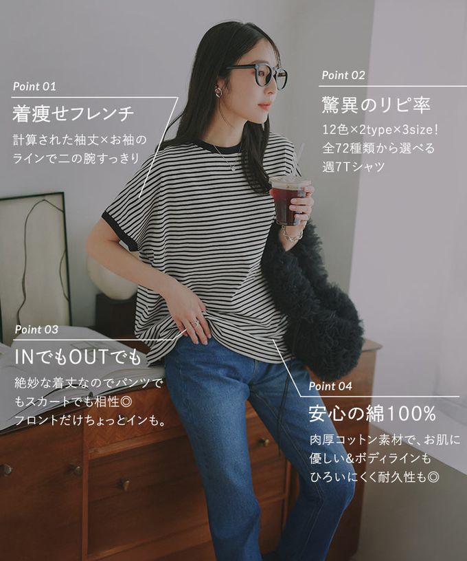 日本 Kobe Lettuce - 100%棉 修身法式袖上衣-(可選領)-黑