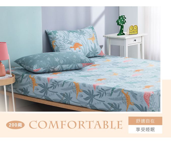 鴻宇 HongYew - 雙人加大床包枕套組 100%精梳棉 純棉-里奇探險
