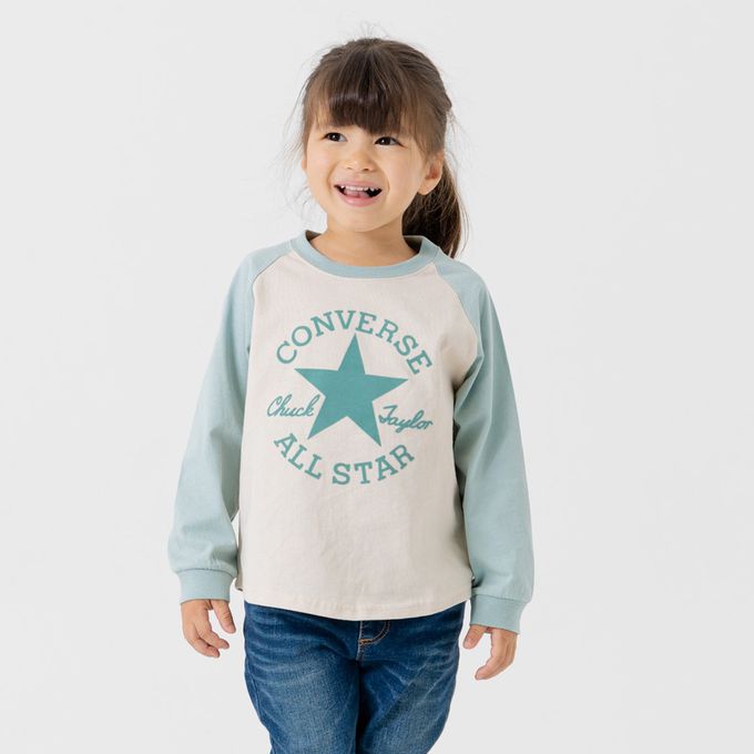 日本 Chil2 - CONVERSE聯名 薄長袖上衣-品牌星星-黑