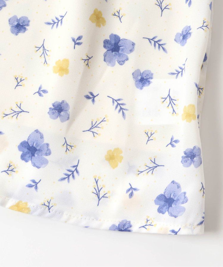 日本 apres les cours - 成熟又可愛的假二件綁帶洋裝-米黃-藍小花