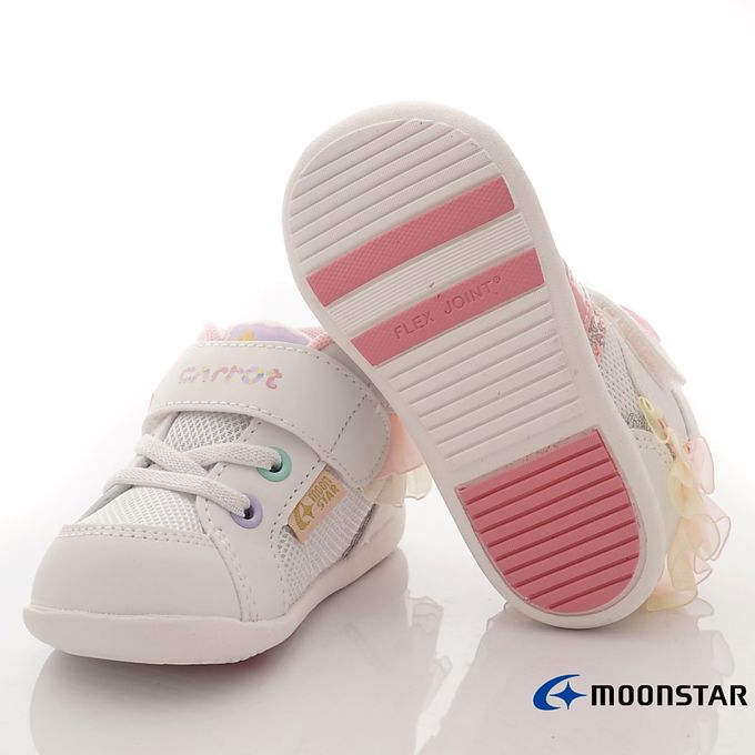 Moonstar日本月星 - 赤子心系列寶寶學步款(寶寶段)-學步鞋-白粉