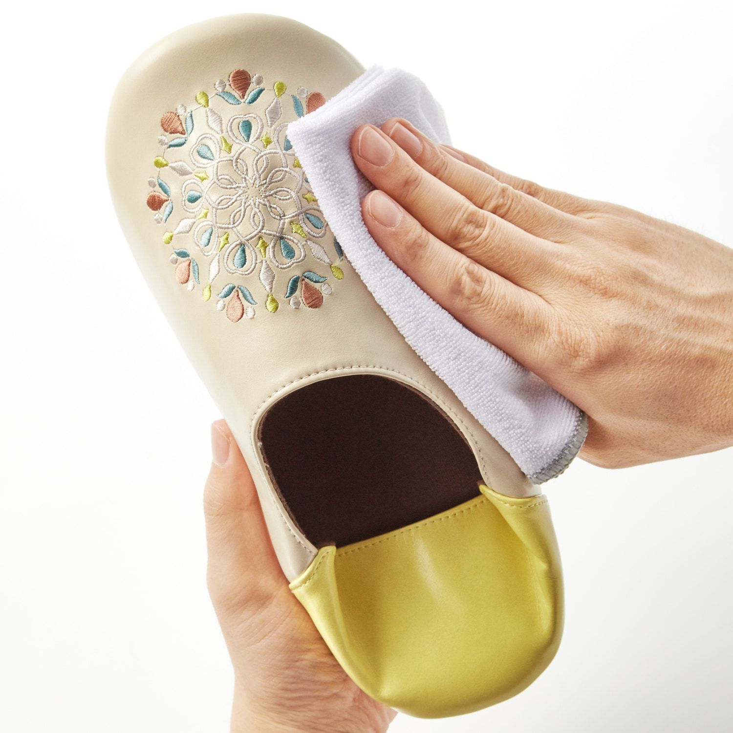 日本千趣會 - 北歐風 皮質麵包型室內拖鞋-煙花綻放-咖啡x黑 (M(24-26cm))