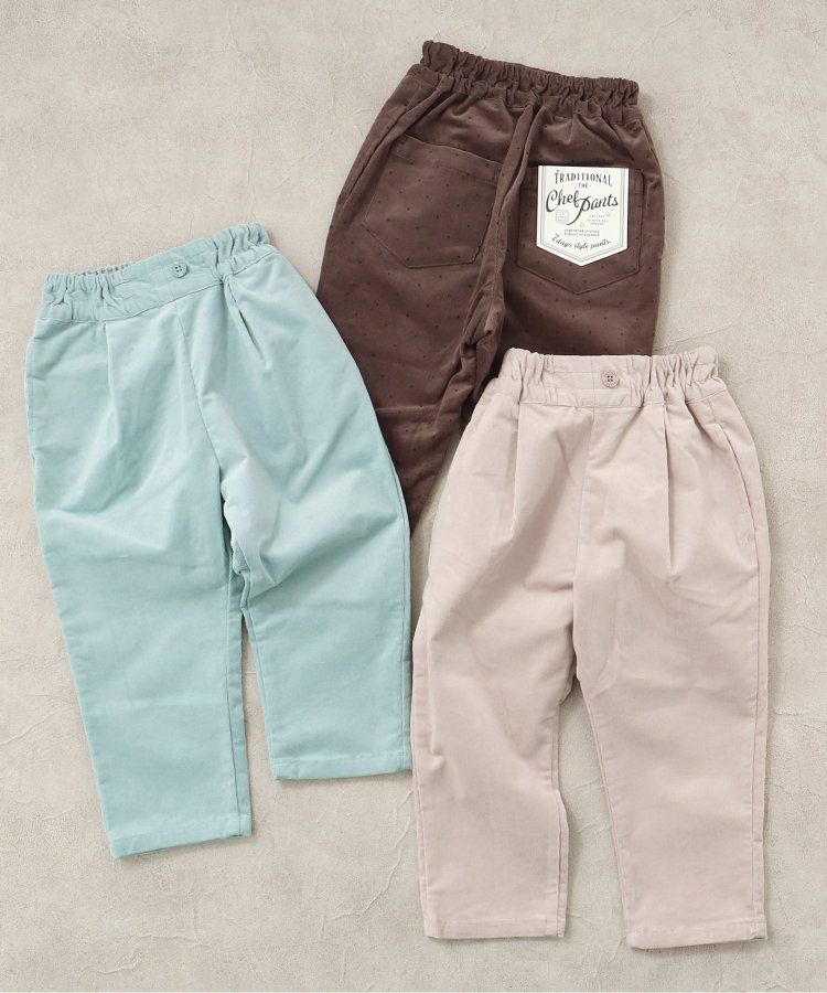 日本 apres les cours - 百搭彈力燈芯絨休閒長褲-水藍