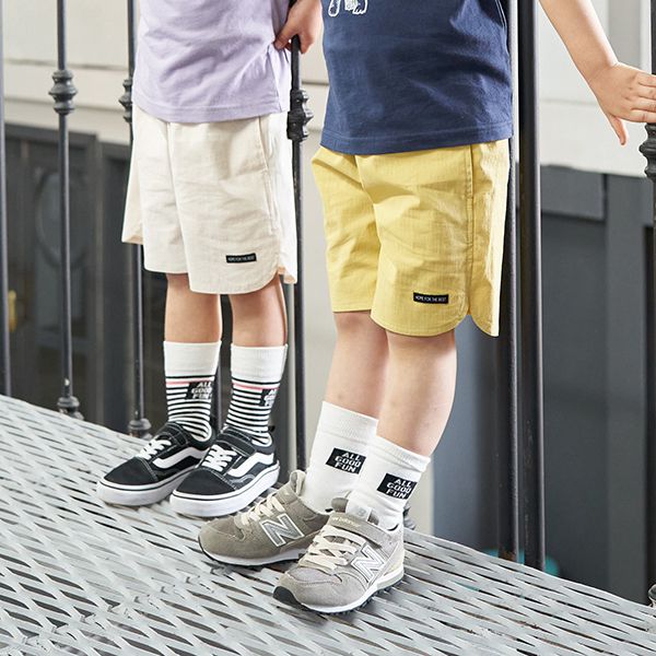 日本 b-ROOM - 側邊圓角休閒純色短褲-炭深灰