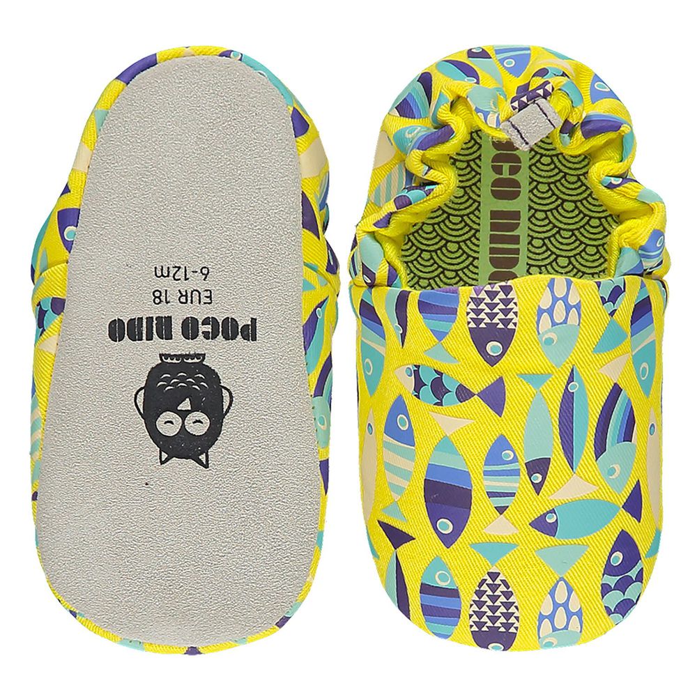 英國 POCO NIDO - 手工學步鞋-金黃彩虹魚魚