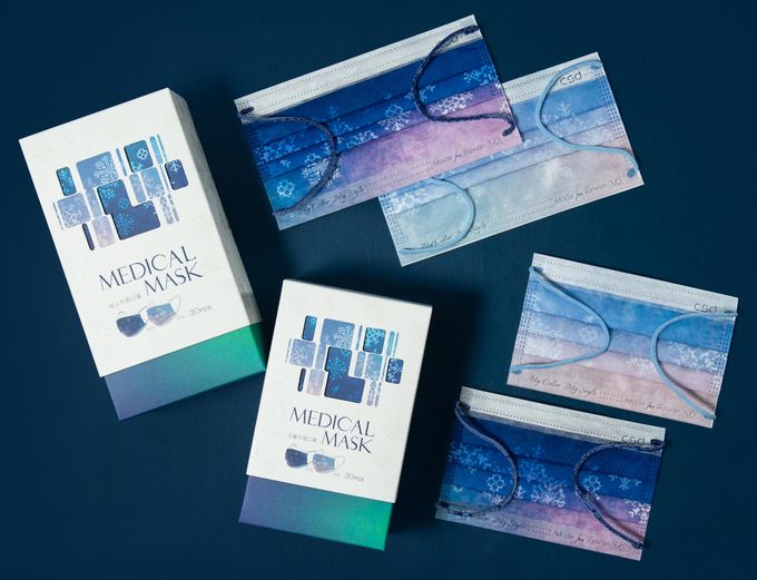 CSD中衛 - 醫療口罩-成人平面-數位 元雪花 (30片/盒)