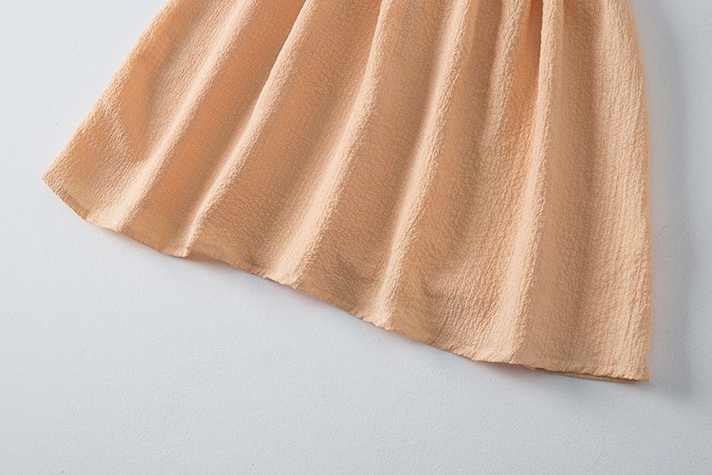 泡泡袖蝴蝶結洋裝-粉色