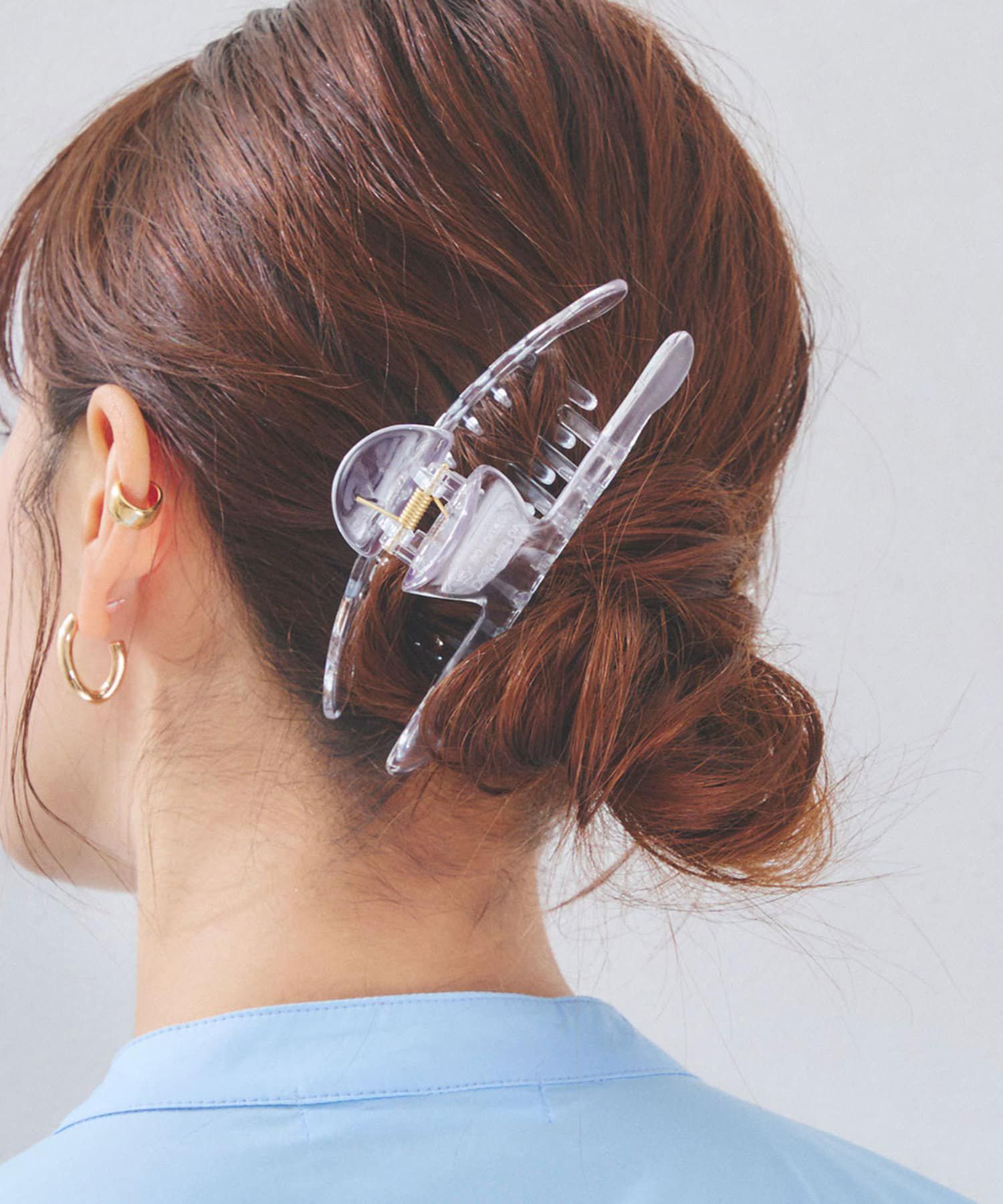 日本 Lattice - 透明感壓克力抓夾/鯊魚夾-肉桂棕