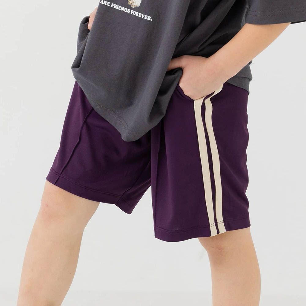 抗UV 不易起球彈力短褲-深紫