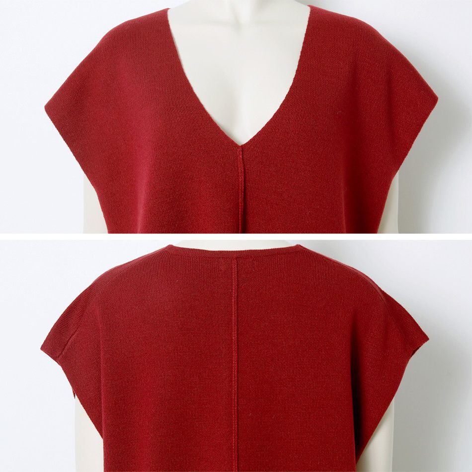 日本 Rejoule - 落肩修身V領針織背心-祖母綠