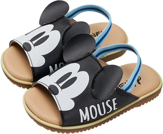 akachan honpo - 米奇經典造型涼鞋-黑色