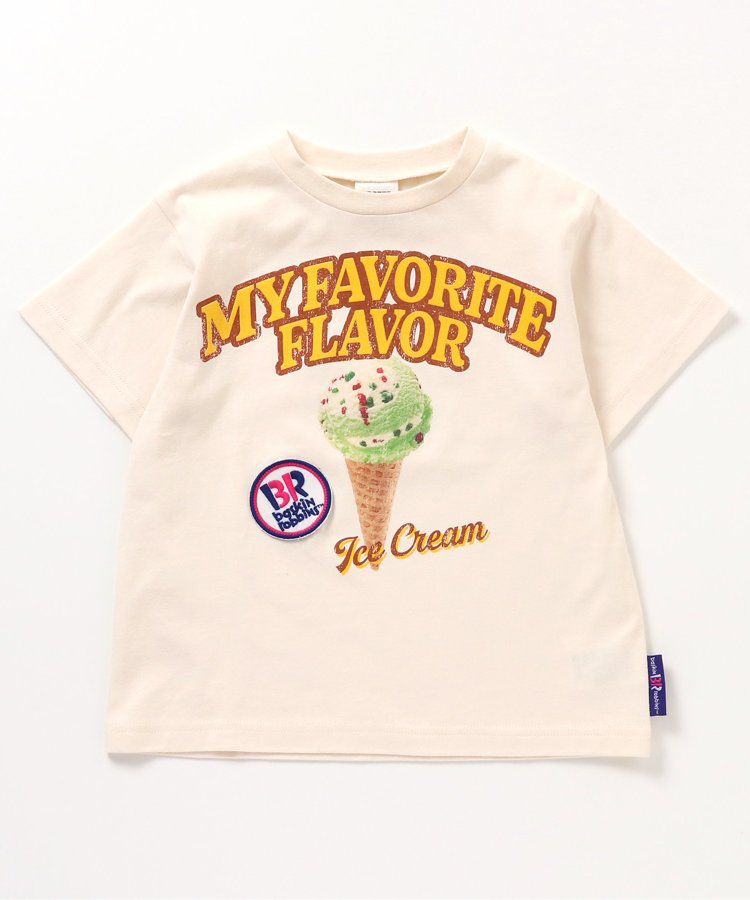 日本 BREEZE - 31冰淇淋聯名 印花短袖上衣-最愛的甜筒-米白