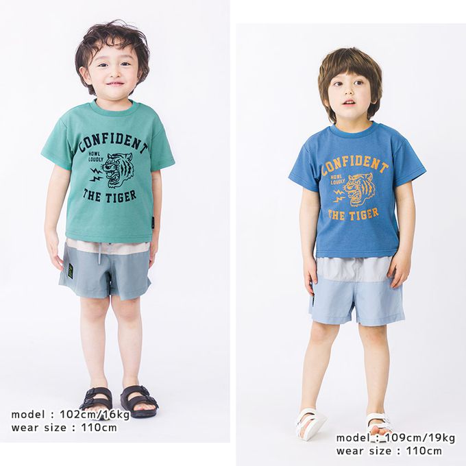 日本 ZOOLAND - [低價]定番印花短袖上衣-彩色標籤-黑