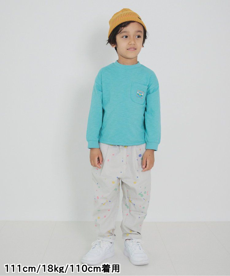 日本 BREEZE - 挺版廓形印花主廚褲-變形蟲-黑